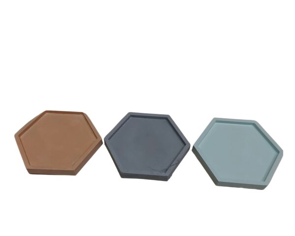 Hexagon Concrete Saucers